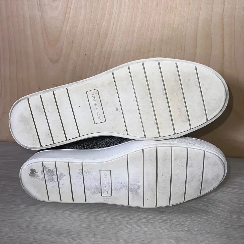 Chelsea & Violet Cielo‎ Knit Wedge Sneakers Grey Women's 8.5M